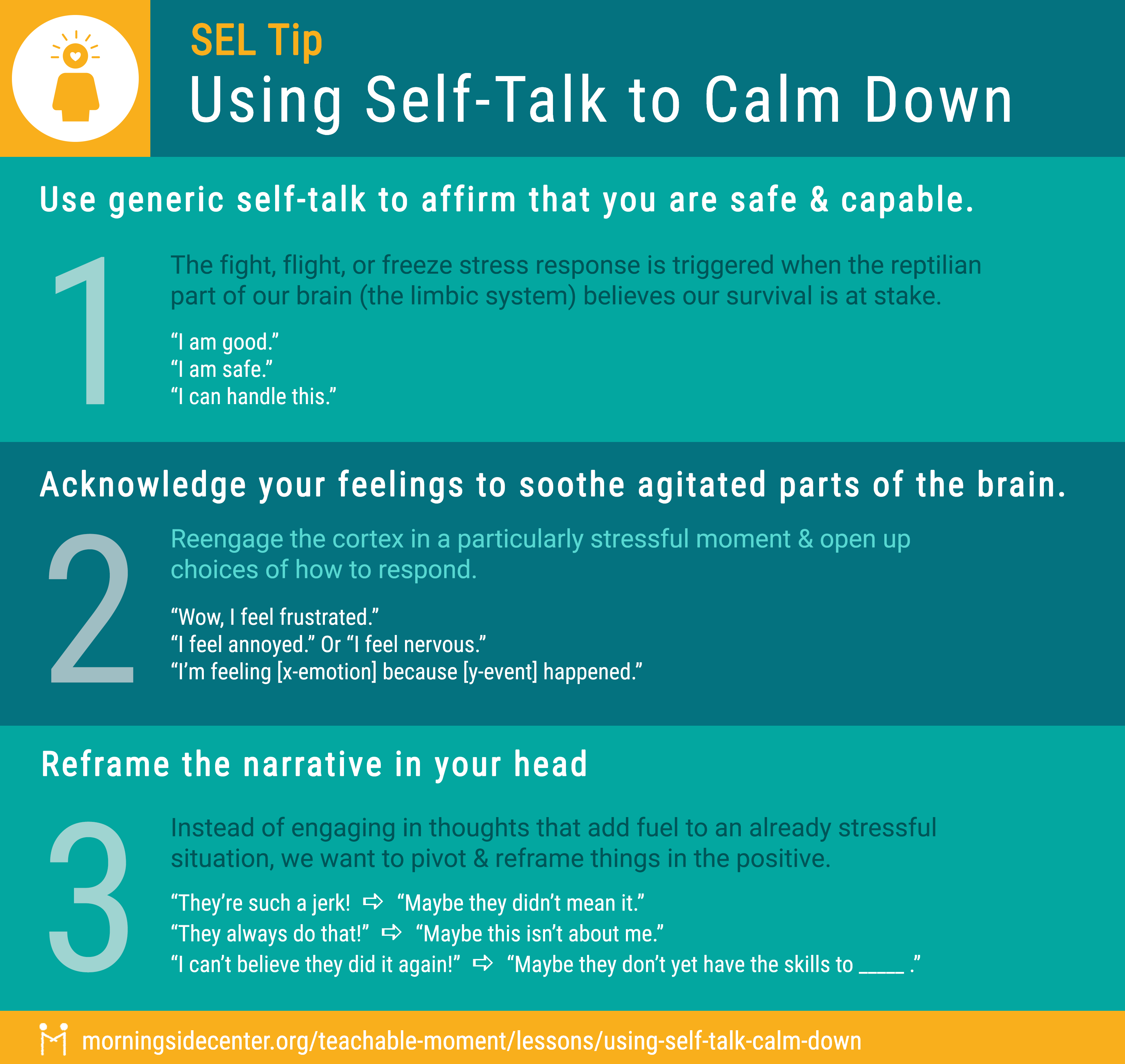Using Self Talk to Calm Down Graphic