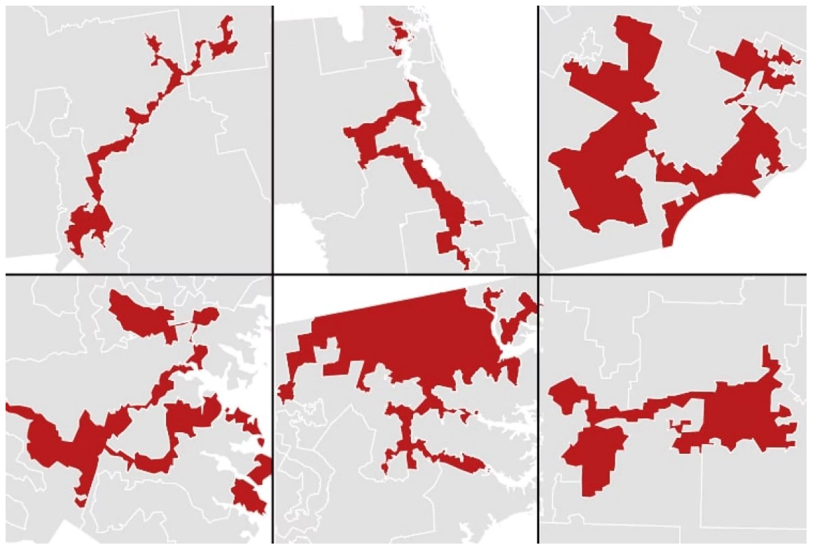 Gerrymandered districts