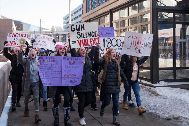 Marching for gun control in Boston
