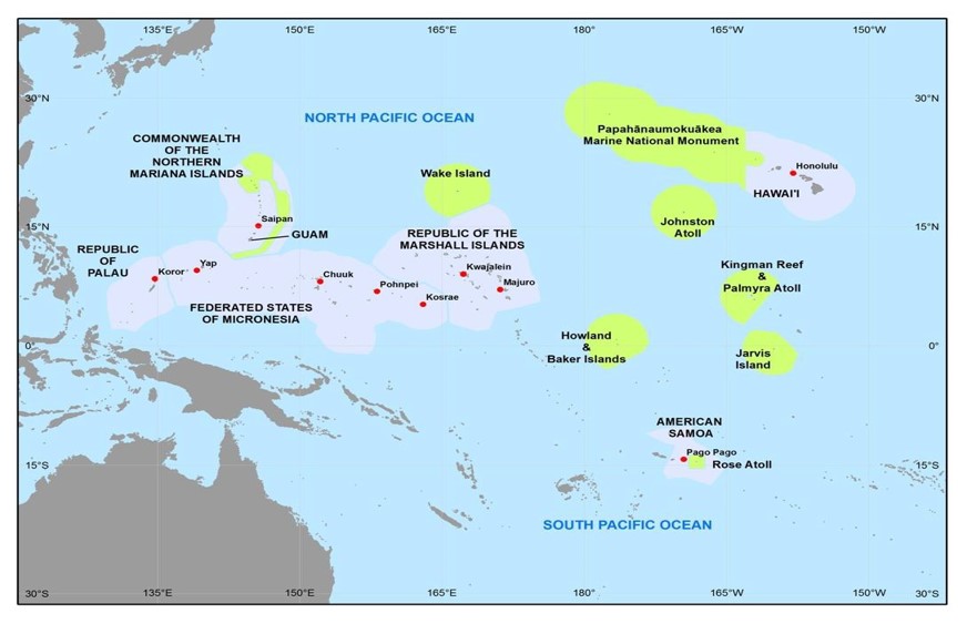 Map of US Pacific Islands