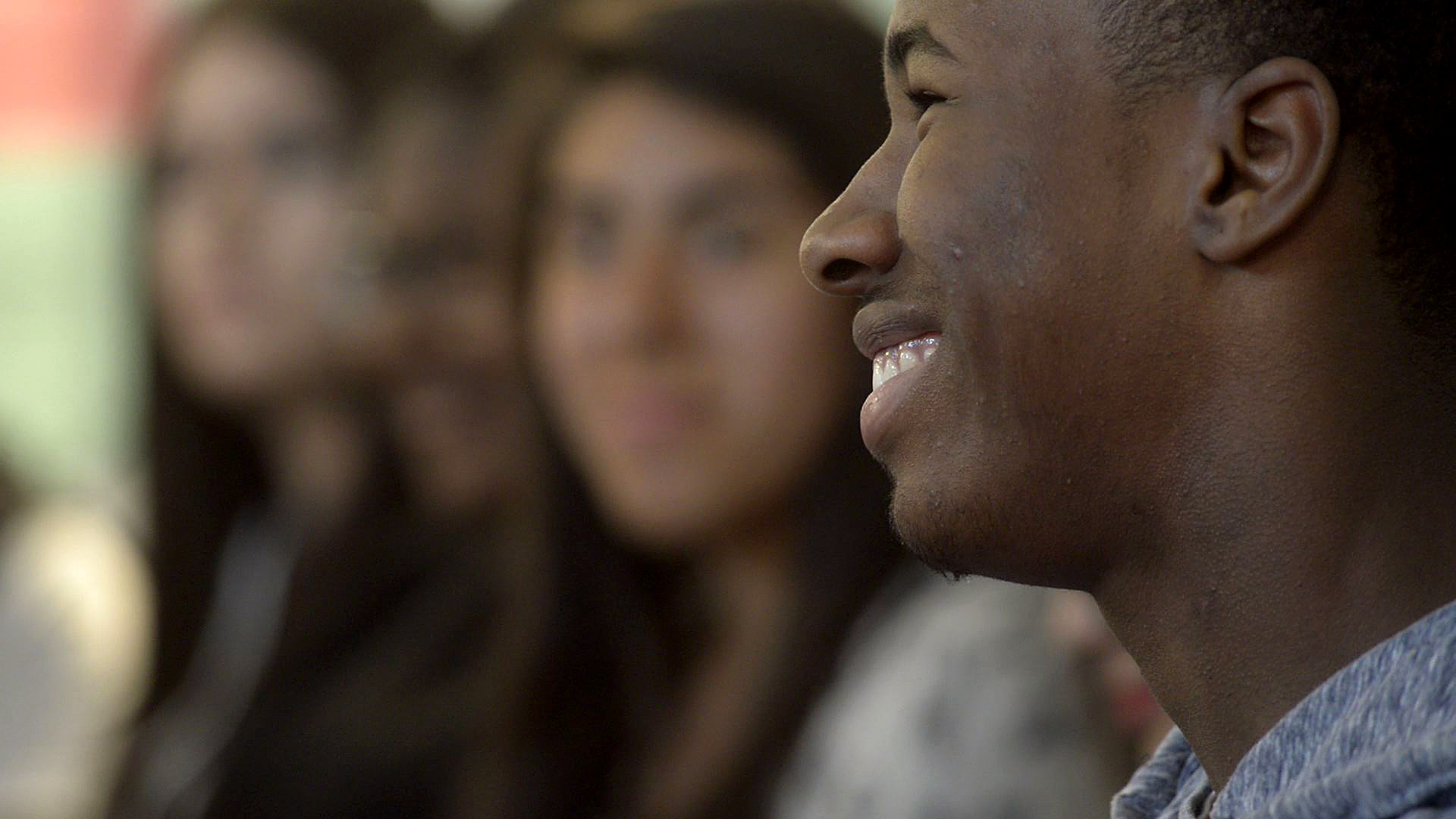 A student in a circle