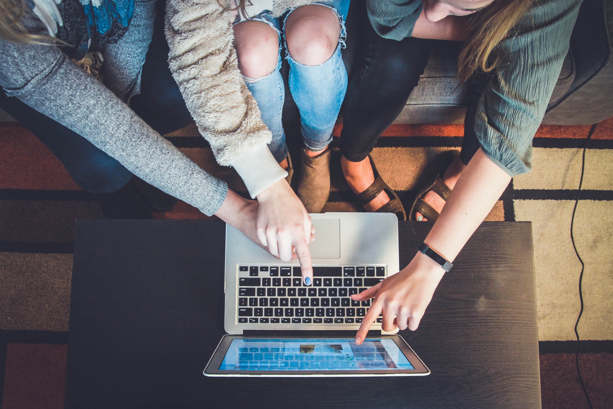 Group working on a laptop