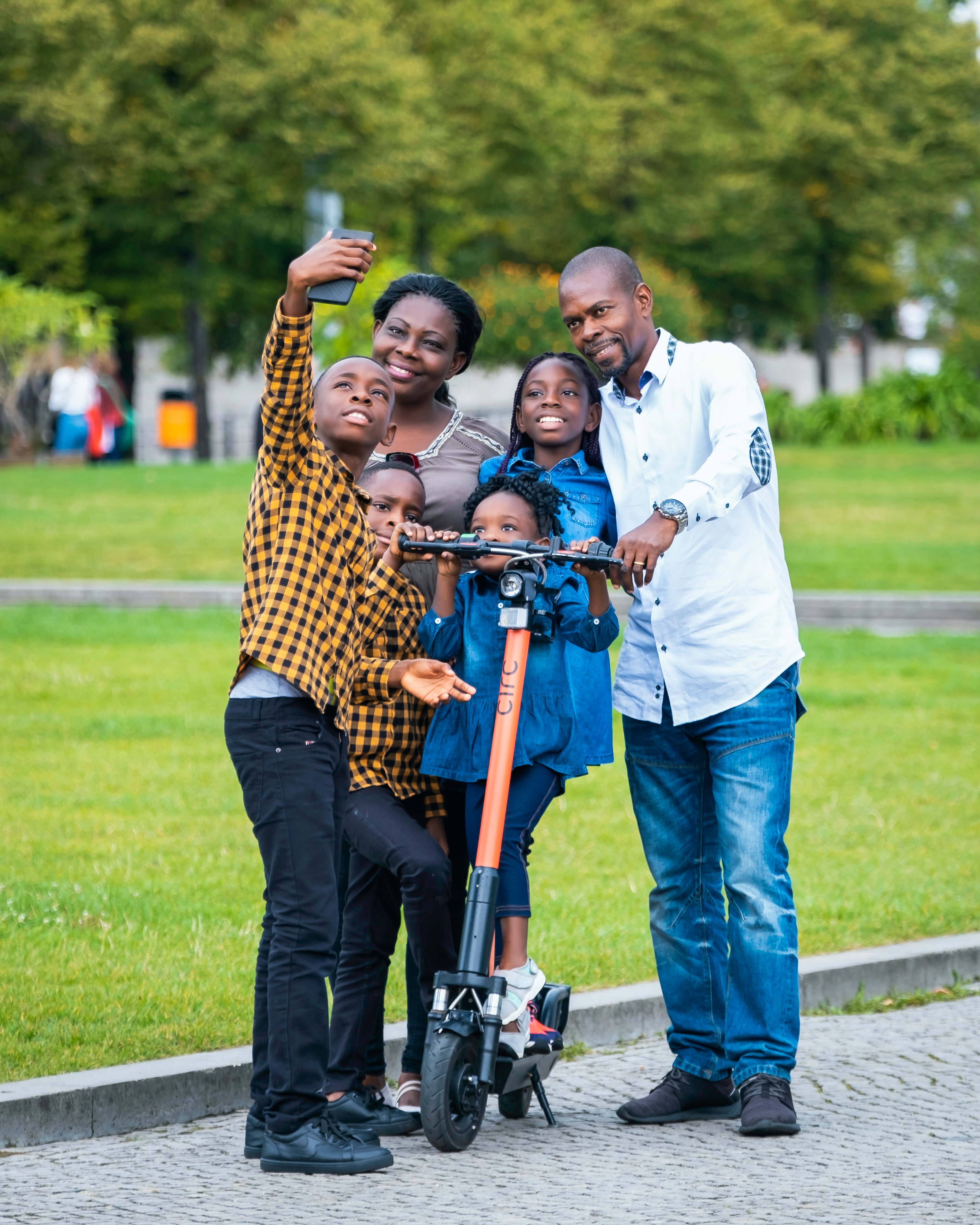 Family taking a selfie